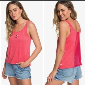 Roxy Summer Of Pop C Lace Panel Tank Top Barberry size L